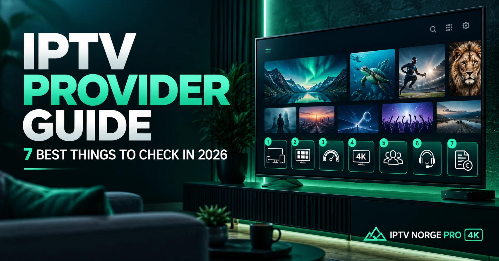 Smart TV set up in a living room ready for an IPTV provider service