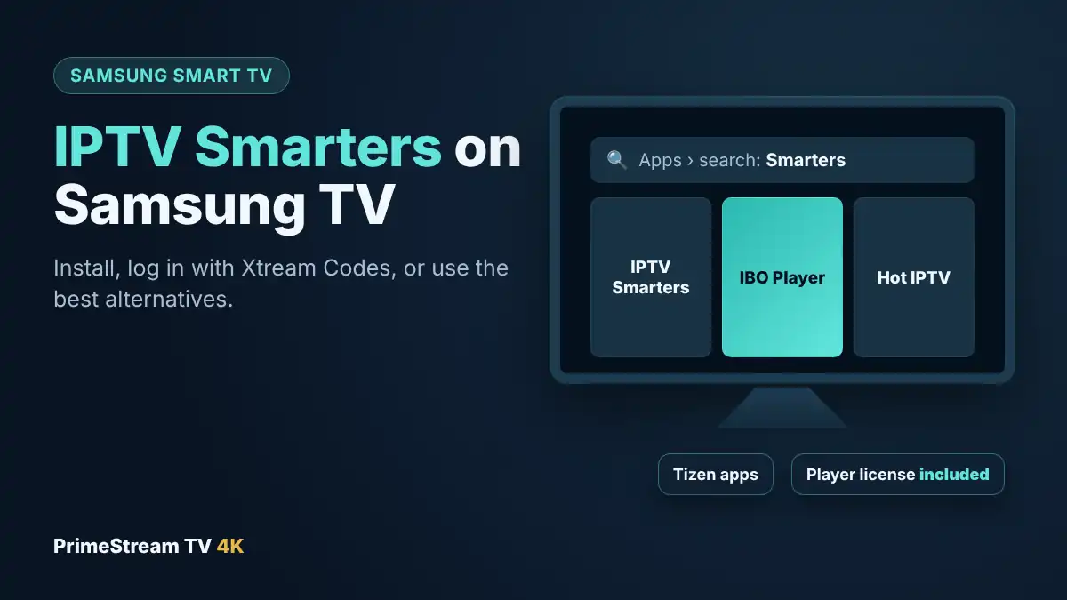 IPTV Smarters on Samsung TV in a living room